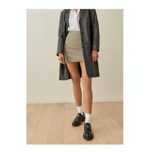 REFORMATION Suzie Skirt Beige Check